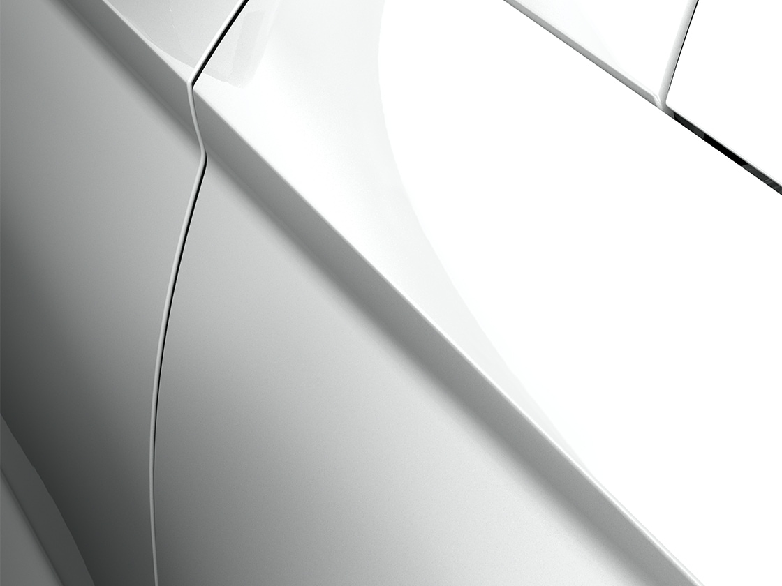 gros plan sur la seat ateca en blanc nevada avec une finition métallique
