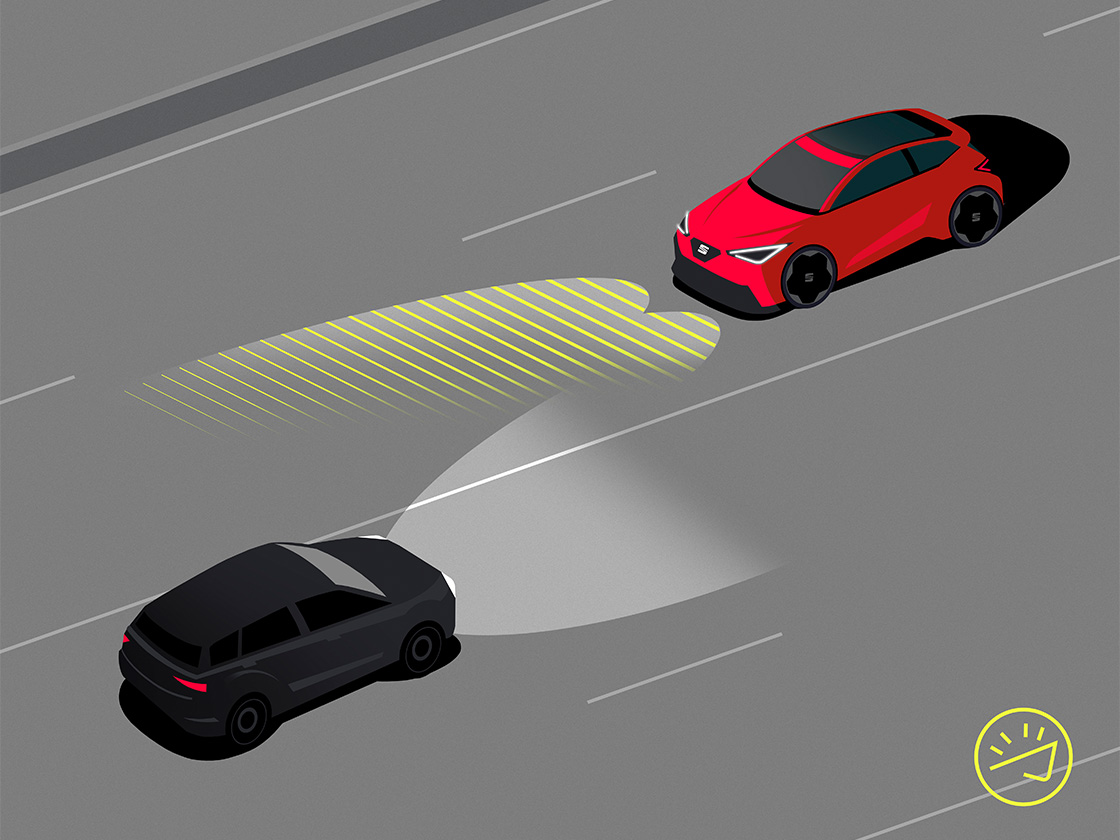 La fonctionnalité de contrôle des feux de la SEAT Leon Sportstourer. conduisant. Idéal pour une petite voiture familiale.