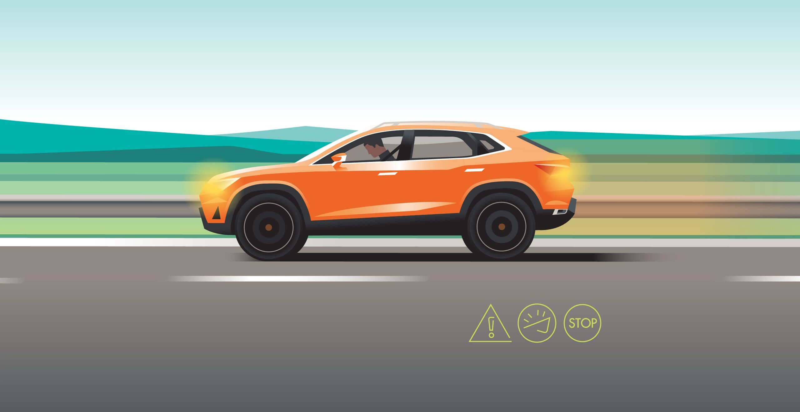 Illustration fonctionnalité de sécurité emergency assist de la SEAT Ateca