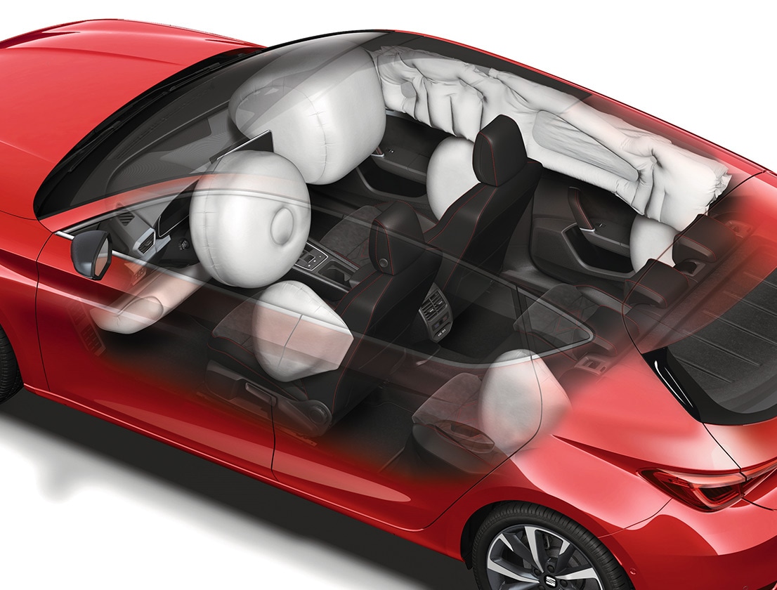 seat leon 2024 couleur rouge désir avec airbags