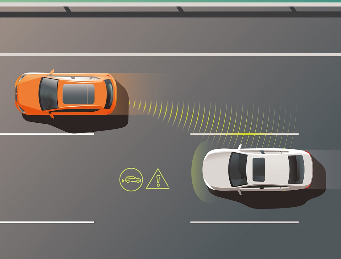 SEAT Tarraco avec Side Assist roulant à côté d’un autre véhicule