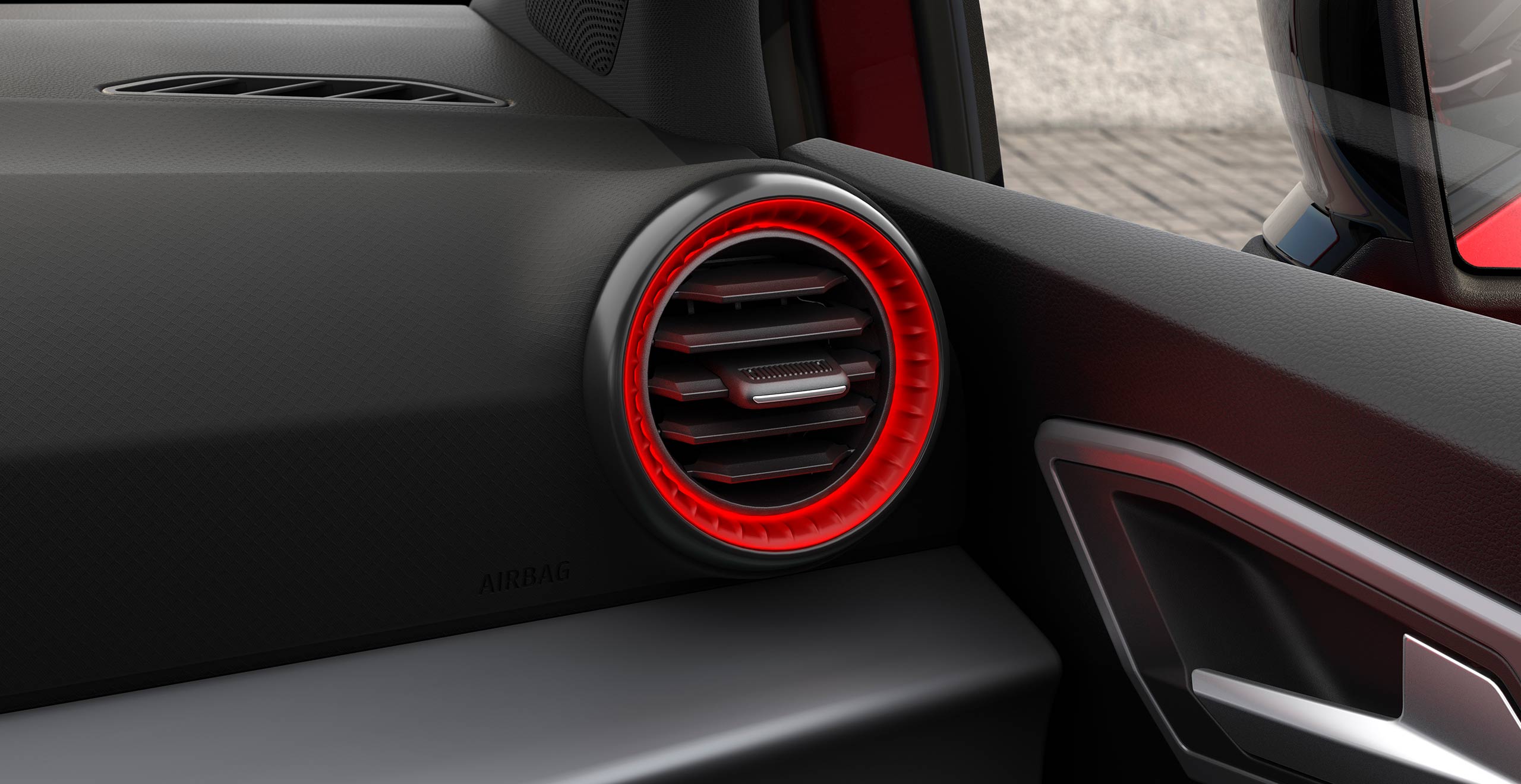 SEAT Ibiza vue intérieur bouches aération éclairées