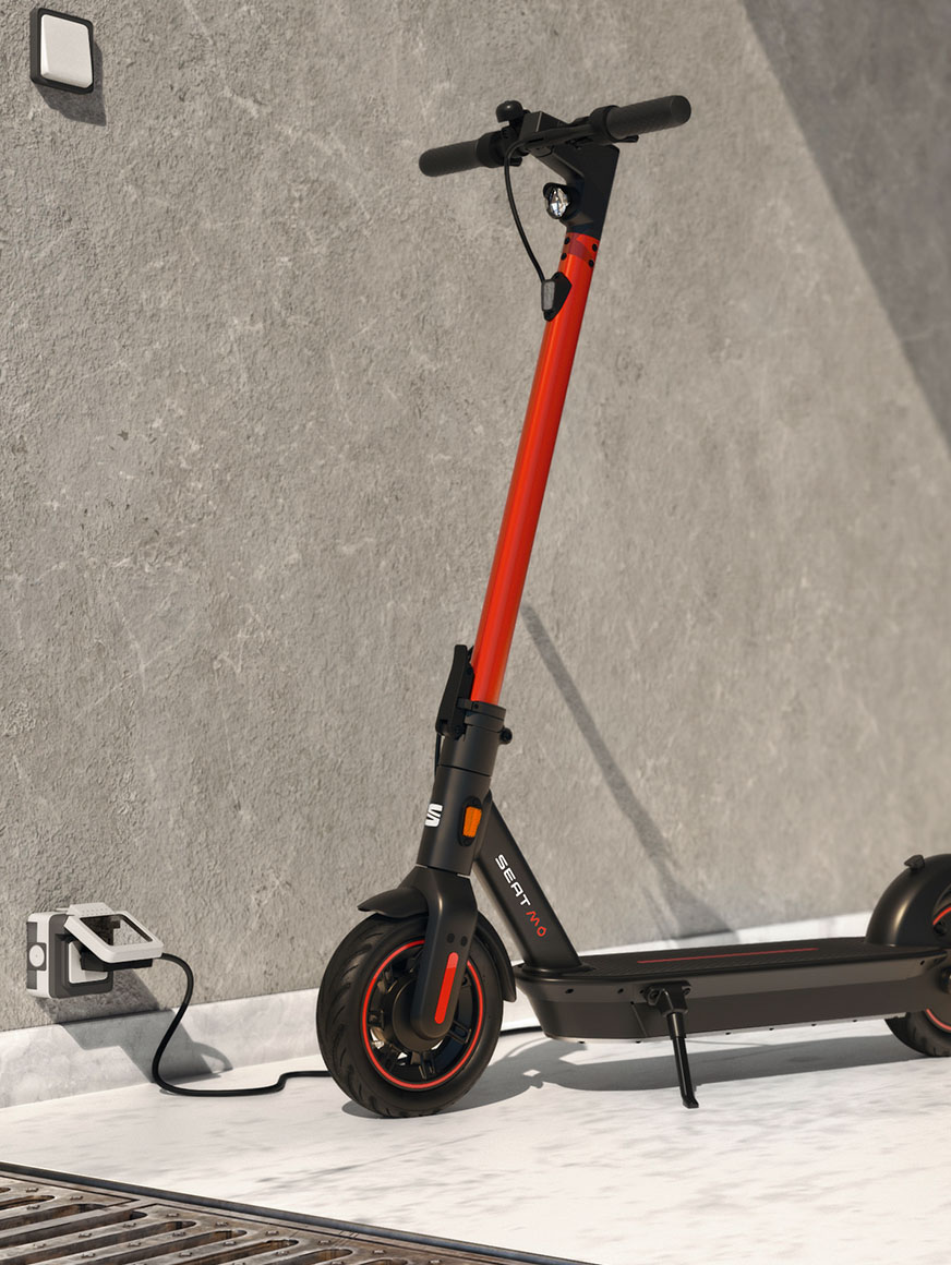 Asiento mó 65 scooter eléctrico con fácil carga a través de cualquier enchufe de la convención
