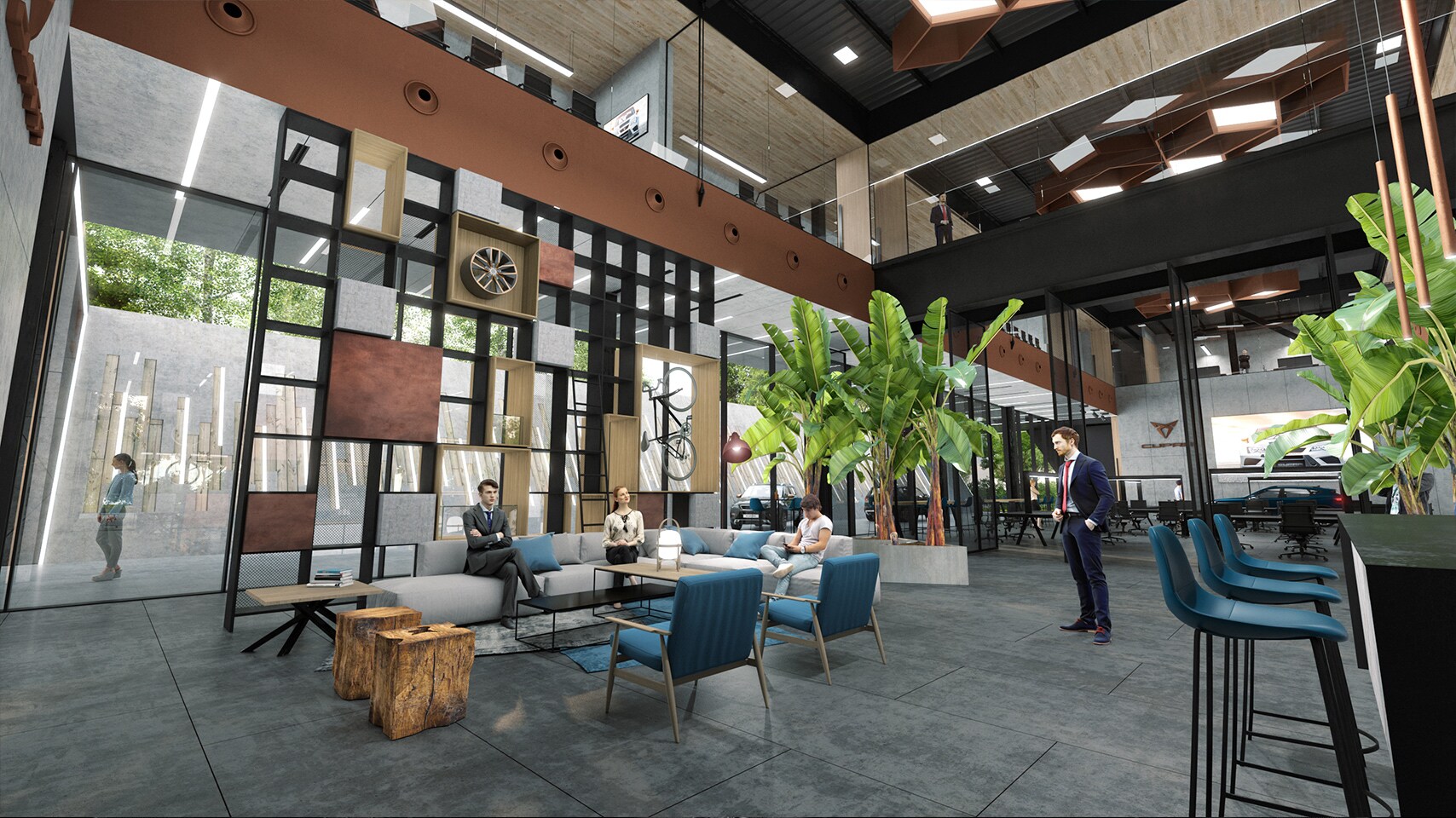 Nouveau siège social de CUPRA à l'intérieur du bâtiment