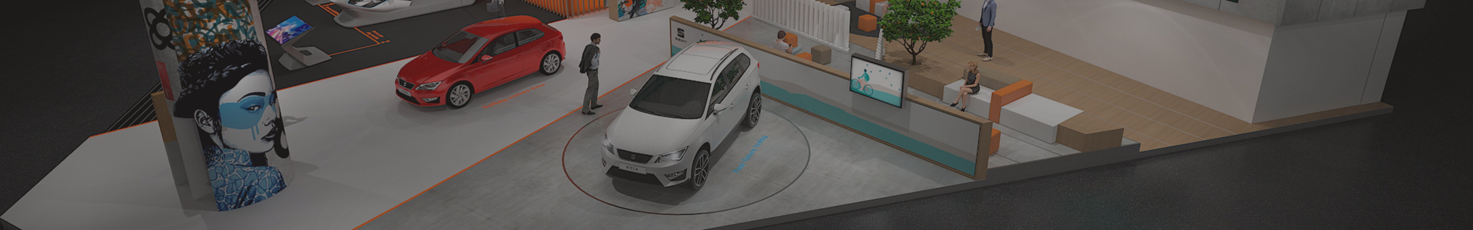 Conception de l'espace de SEAT au Mobile World Congress 2018