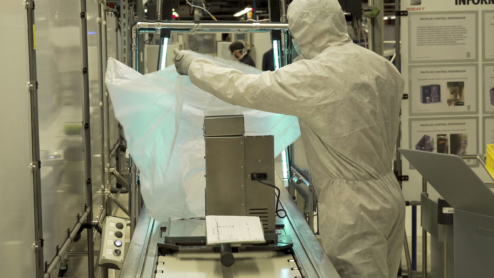 Production appareils respiratoires usine Martorell