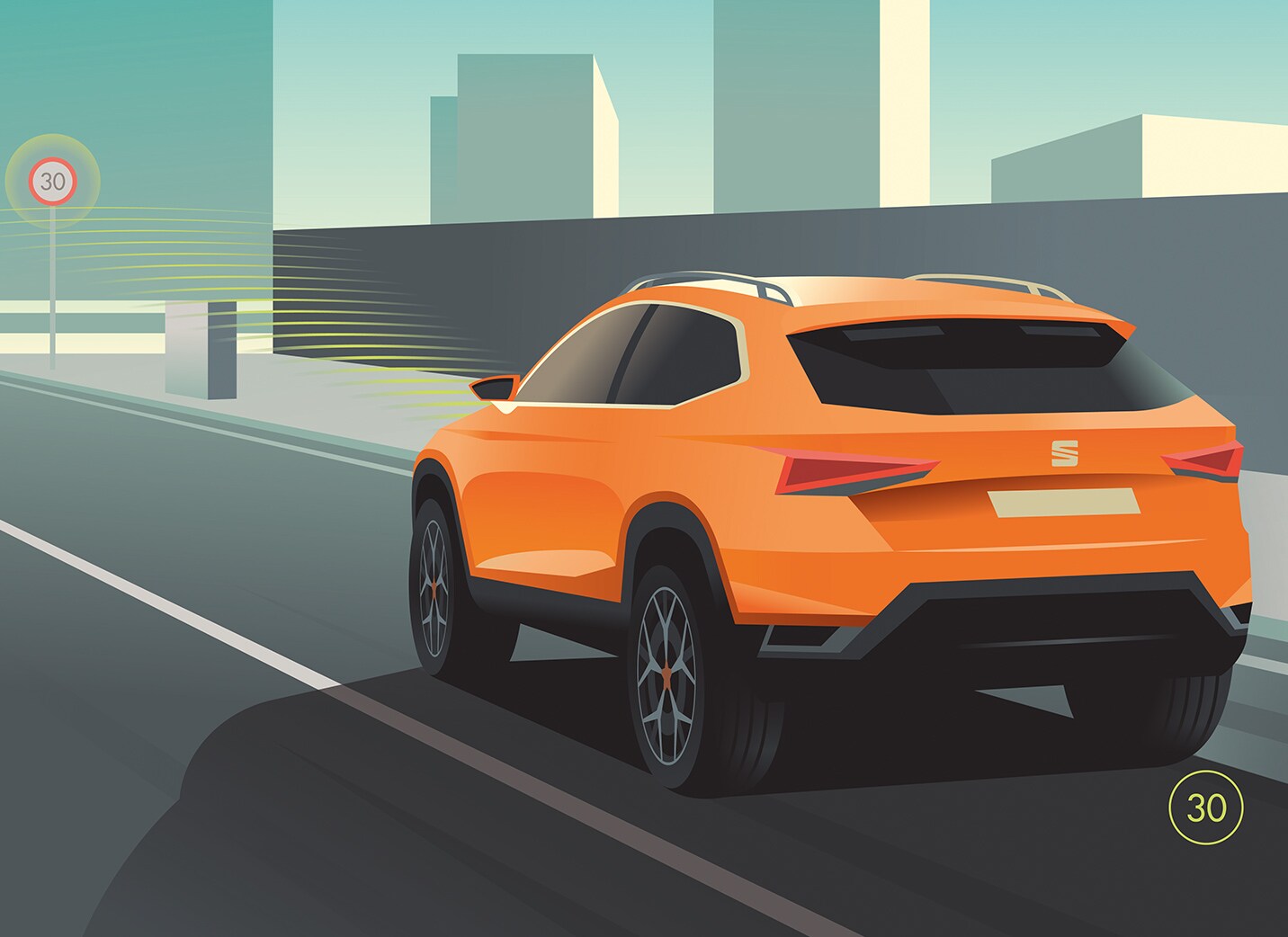 Sécurité SEAT Tarraco SUV 7 places reconnaissance des panneaux de signalisation