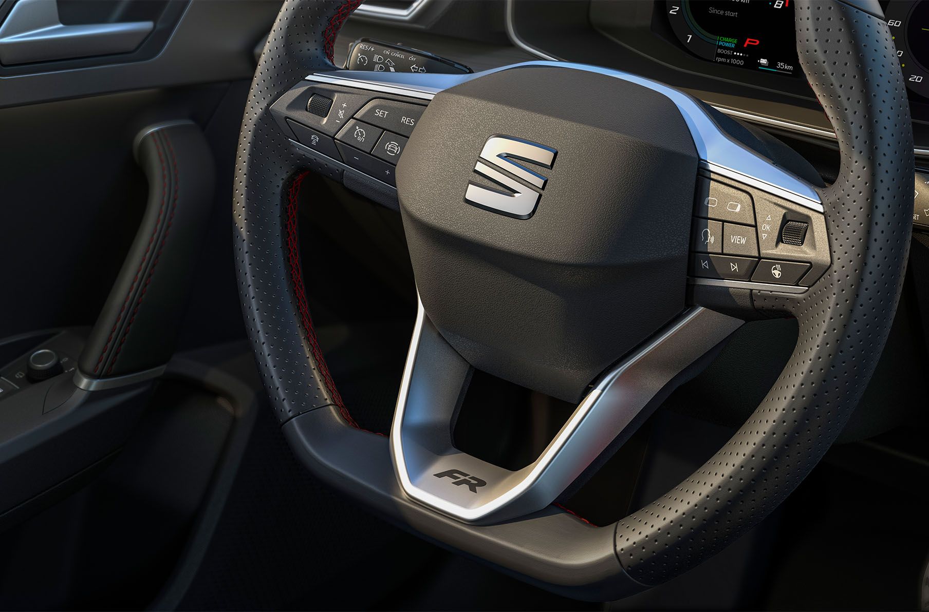 SEAT Leon Sportstourer 2024 Volant en cuir sportif.