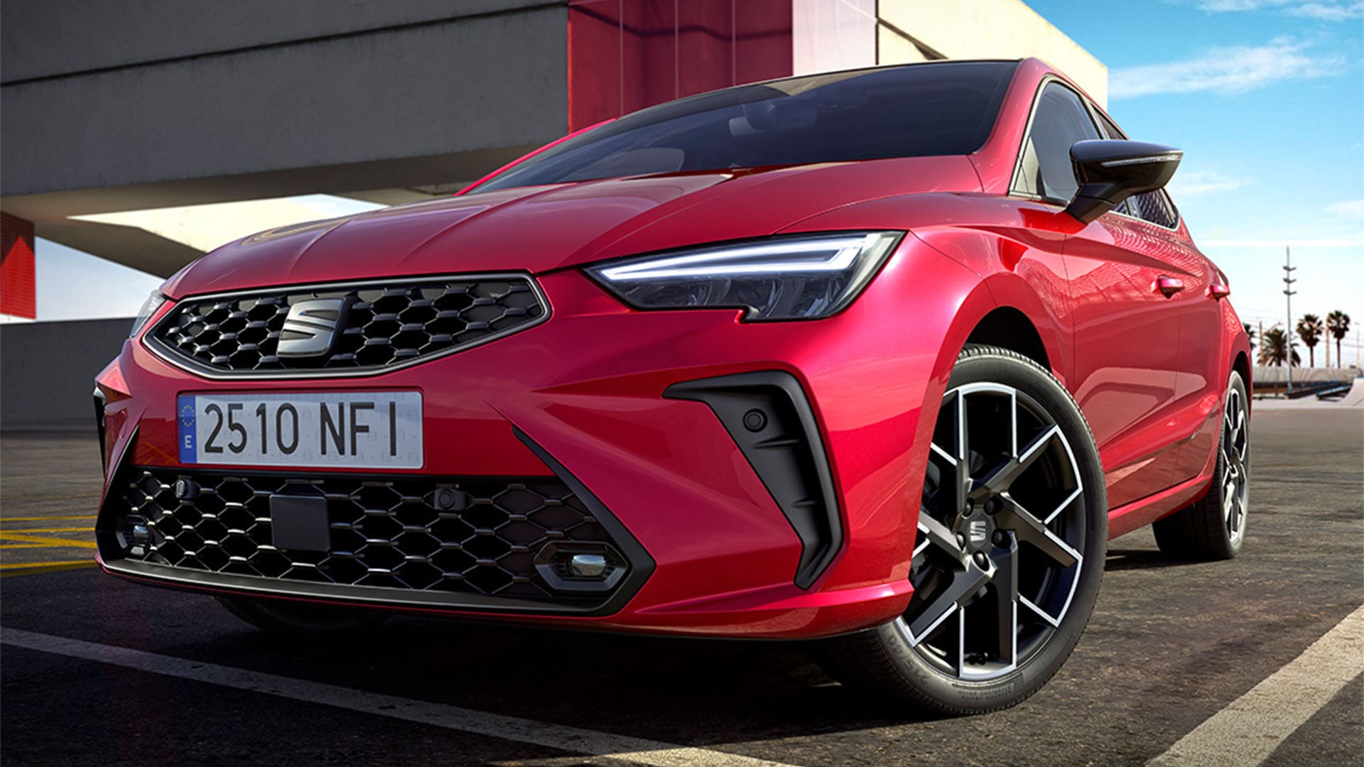 Détails du pare-chocs avant et des phares Full LED de la SEAT Ibiza 2025.