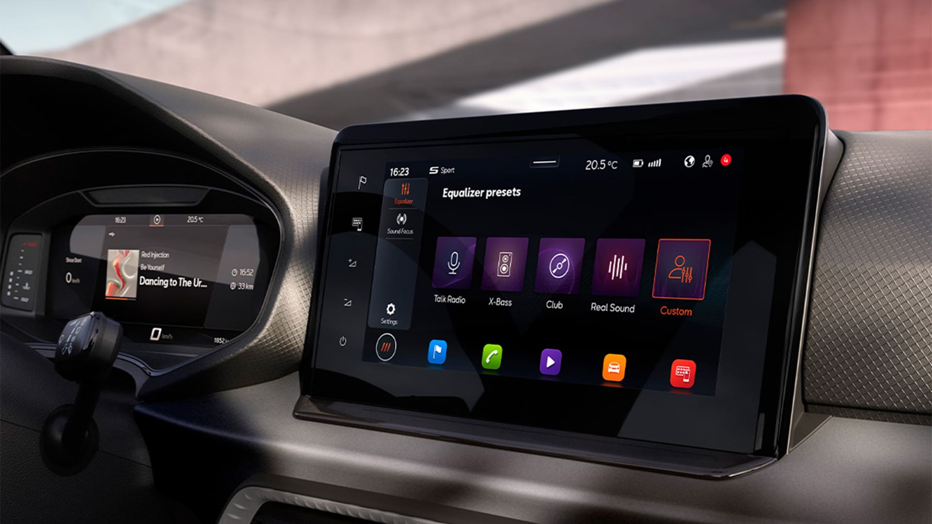 Écran du système audio de la SEAT Ibiza.